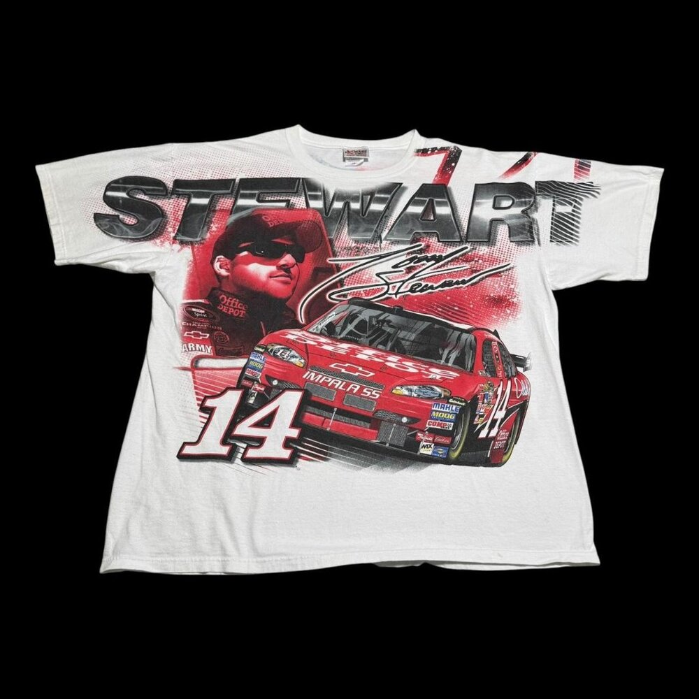 Chase Authentics Tony Stewart #14 AOP 100% Cotton Shirt‎ Adult 2XL